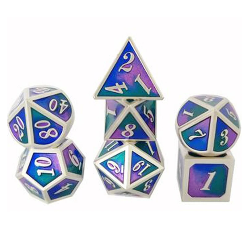

7 шт., металлические многогранные настольные игральные кубики