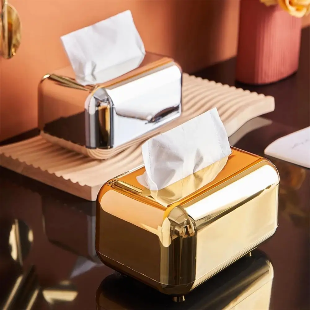 

Golden Tissue Holder Home Decor Silver Tissue Box Living Room Desktop Decorative Tissue Boxes Removable Kitchen Home Storage Bin