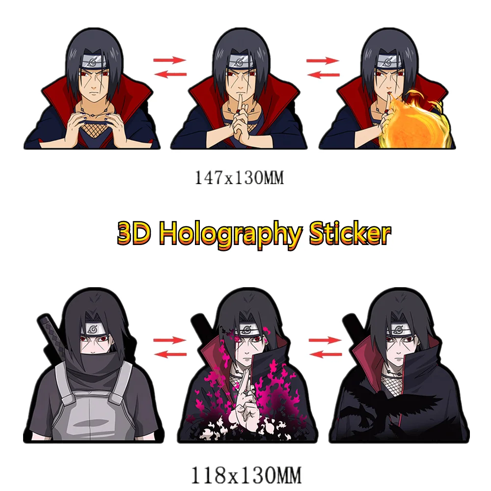 

3D Lenticular Motion Holography Stickers Anime Action Pattern Collection Waterproof Car Decor Uchiha Itachi Naruto Dragon Ball