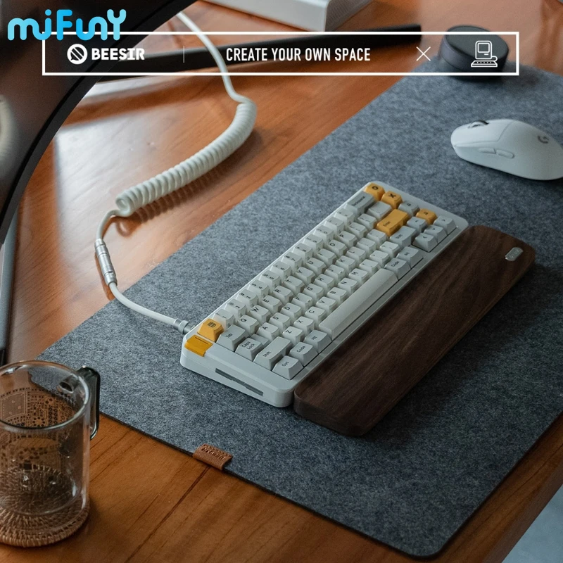 Фото MiFuny пробковый войлочный Hi-Fi коврик для клавиатуры простой утолщенный беззвучный тонкий коврик для оптимизации звуковых эффектов совместимый 60% 65% Рабочий стол №1