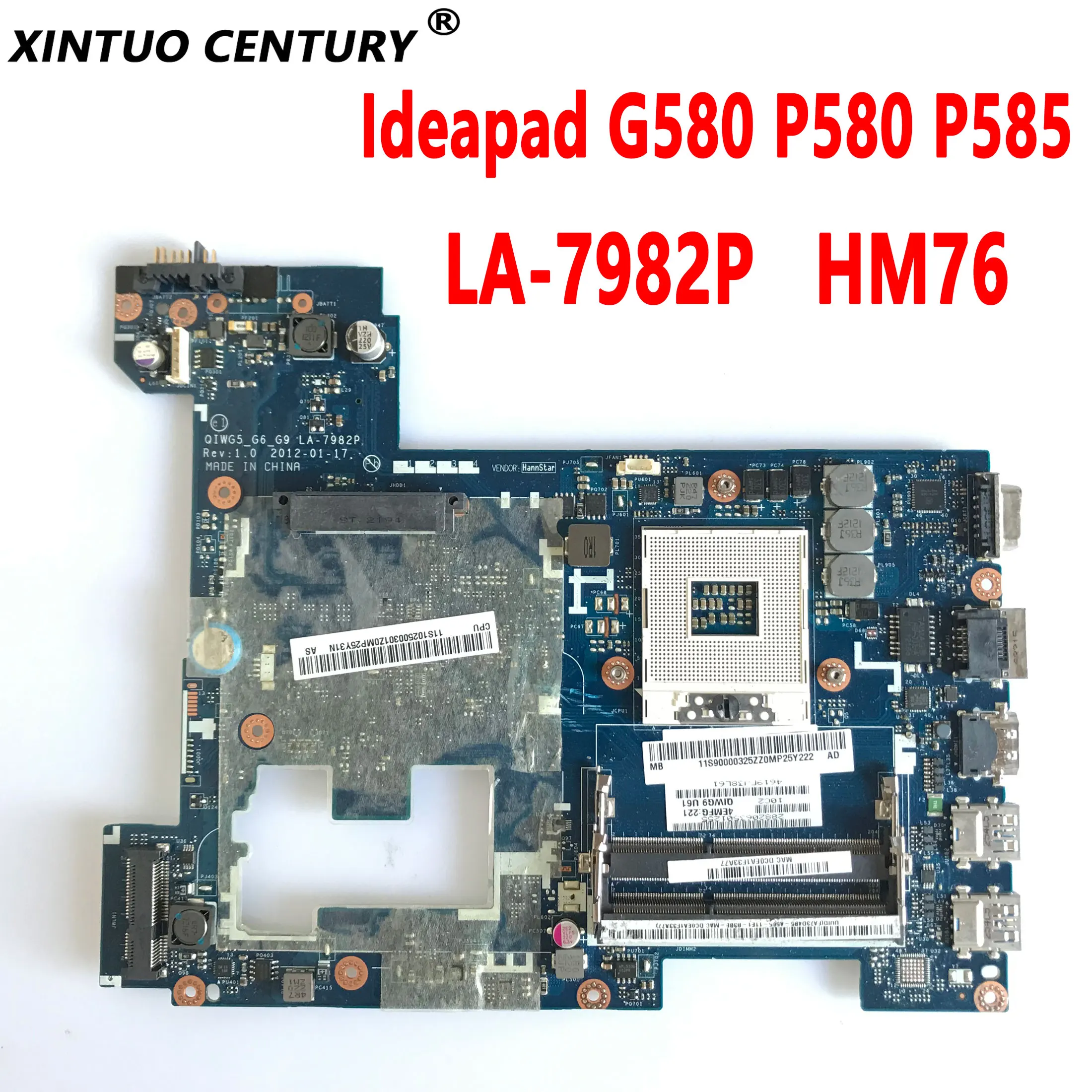 

QIWG5_G6_G9 LA-7982P материнская плата для ноутбука Lenovo Ideapad G580 P580 P585 SLJ8E HM76 PGA989 DDR3 100% протестированная