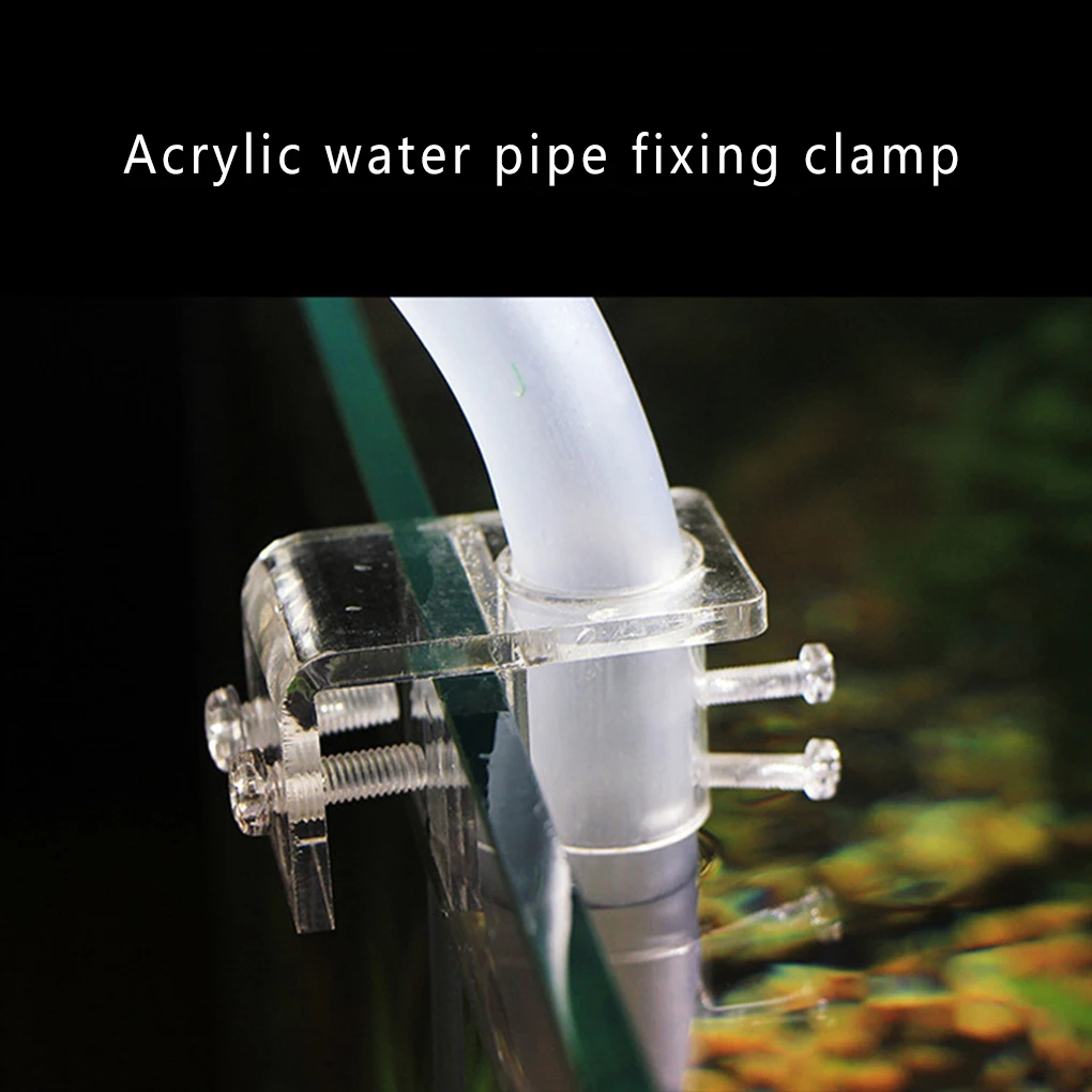 

2 Pcs Fish Tank Water Hose Fix Holder Aquarium Lily Pipe Acrylic Fixture Bracket for Fix 13mm 17mm Inflow Outflow