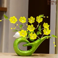 design birds ceramic acrylic creative fashion flowers vase home decoration accessories crafts room wedding dining table vase