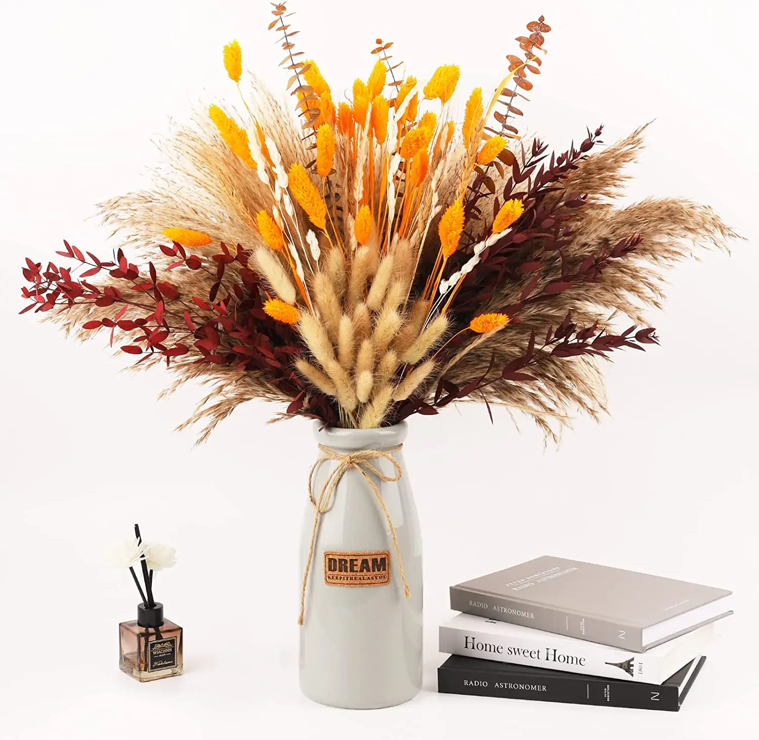 

100Pcs/lot Pampas Set Decoration Fluffy Natural Living Room Decoration Tall Pampas Grass Dried Flowers Bouquet Boho Home Decor