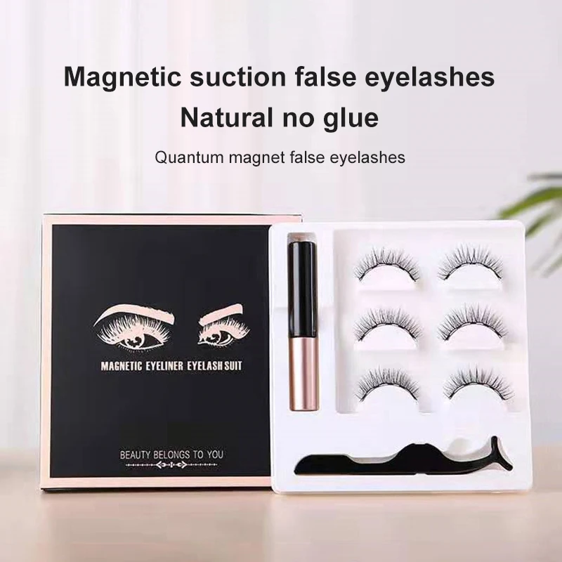

Magnetic Eyeliner Faux Mink Lashes Natural False Eyelashes Fluffy Fake Lashes Makeup Eyelash Extension False Lashes Natural Den