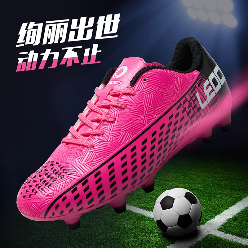 Boys And Girls Long Spike Soccer Shoes Unisex Broken Spike Soccer Shoes Youth Children Grass Training Soccer Shoes 31-45#