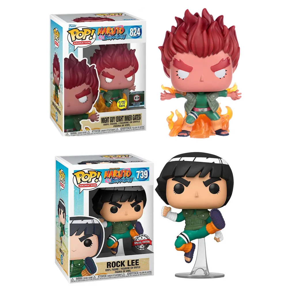 Funko Pop Narutos Might Guy (Восемь внутренних ворот) # 824 Рок Ли 739 экшн-фигурки игрушки
