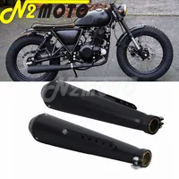 2X Motorcycle 18" Exhaust Muffler Pipe 1 5/8" &1 1/2"& 1 7/16" for Chopper Cafe Racer Black DB Killer Antiqued Silencer