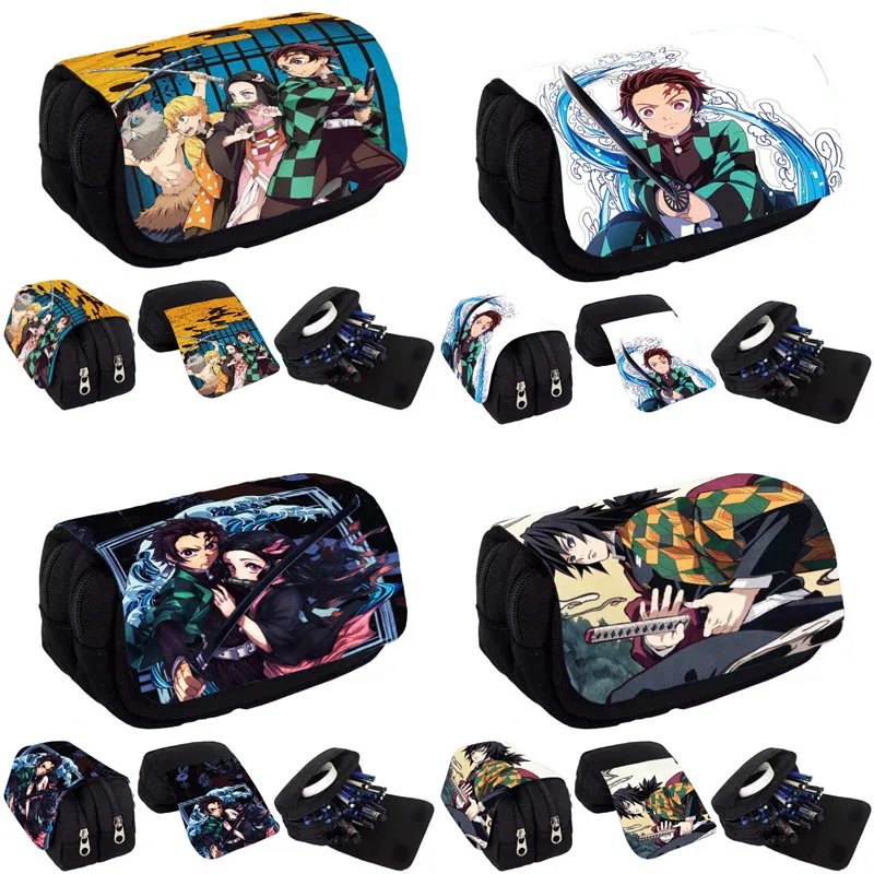

Demon Slayer Anime Cartoon Pencil Pouch Tide Cool Large-capacity Stationery Storage Bag Gift Wholesale Send Friends To Family
