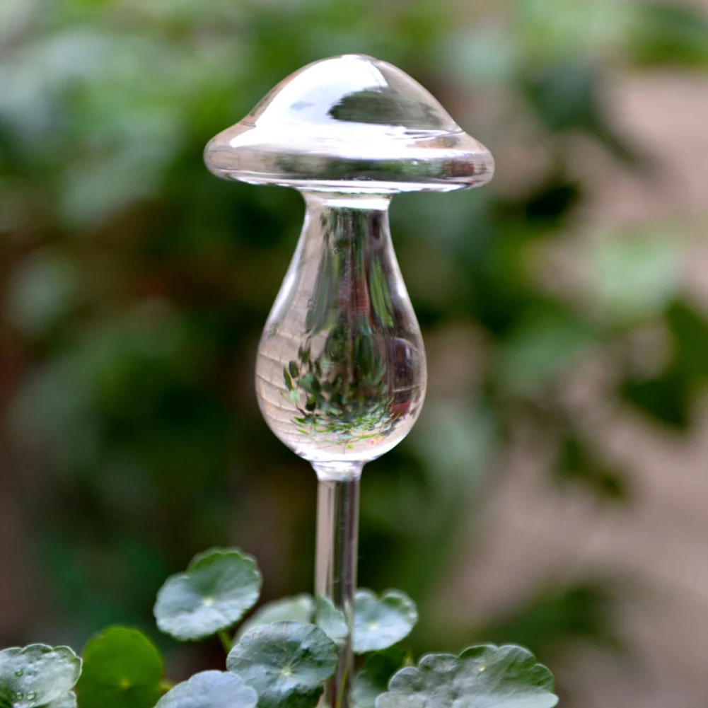 

Glass Waterer Glass Glue Balls Watering Machine 2 Clear Glass Lazy Watering Device Mushroom Self-absorbing Waterer