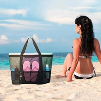 large capacity beach storage bag portable mesh bag kids toys storage bags baby sundries bags women shopping bags handbag