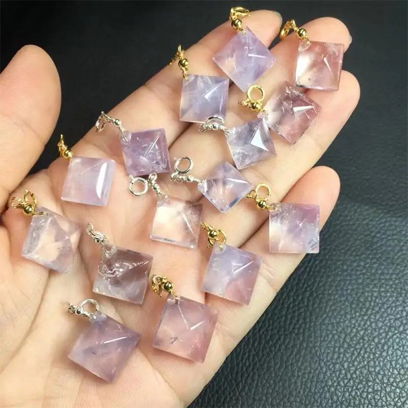 

Natural Purple Jade Crystal Charms Quartz Crystal Pendants For Necklace Bracelets DIY Jewelry Connectors 1pcs