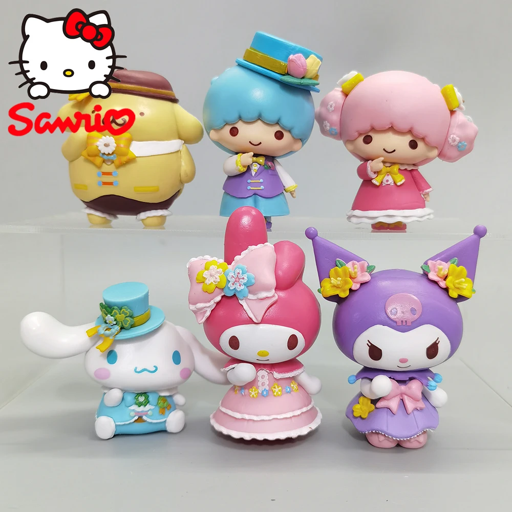 

Sanrio 8 см фигурка My Melody аниме Kawaii Cinnamoroll Kuromi Hello Kitty Cat Action коллекционные материалы подарки игрушки для детей