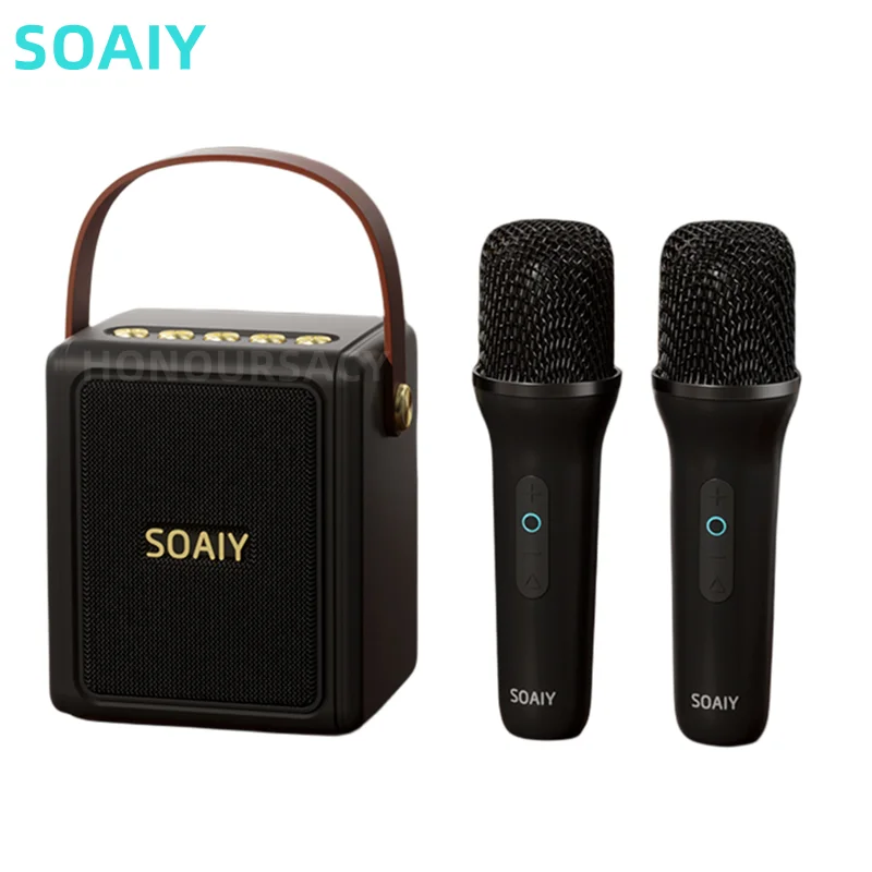 

SOAIY SK9 Family Mini Karaoke Bluetooth Speaker Portable 360 Stereo KTV Sound Package Outdoor Subwoofer Children's Gift Speaker