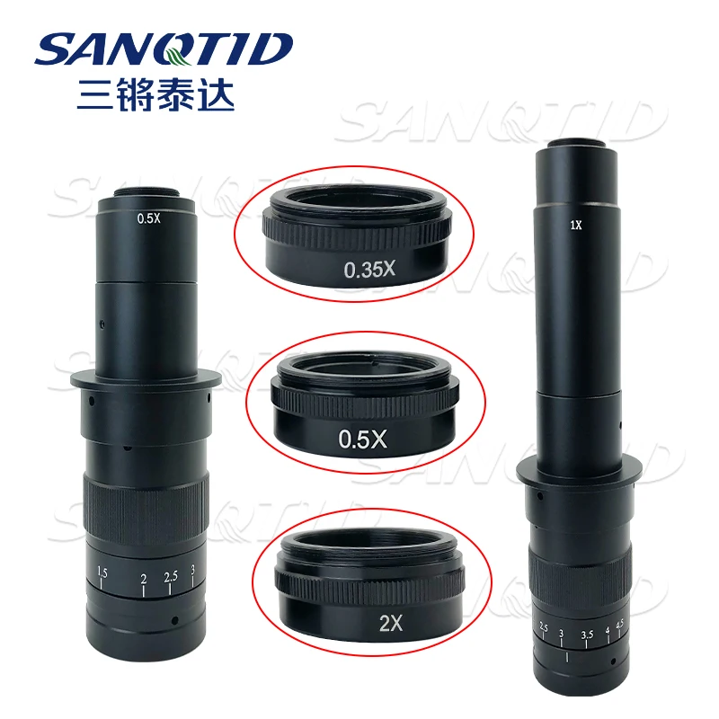 

0.3X 0.5X 2X Monocular Video Microscope Camera Lens Increase Working Distance Increase the Multiple Barlow Glass Lens
