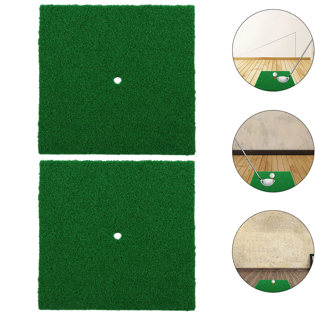 

2pcs Golfs Turf Mats Practical Golfs Grass Mat for Indoor Golfs Hitting Pads