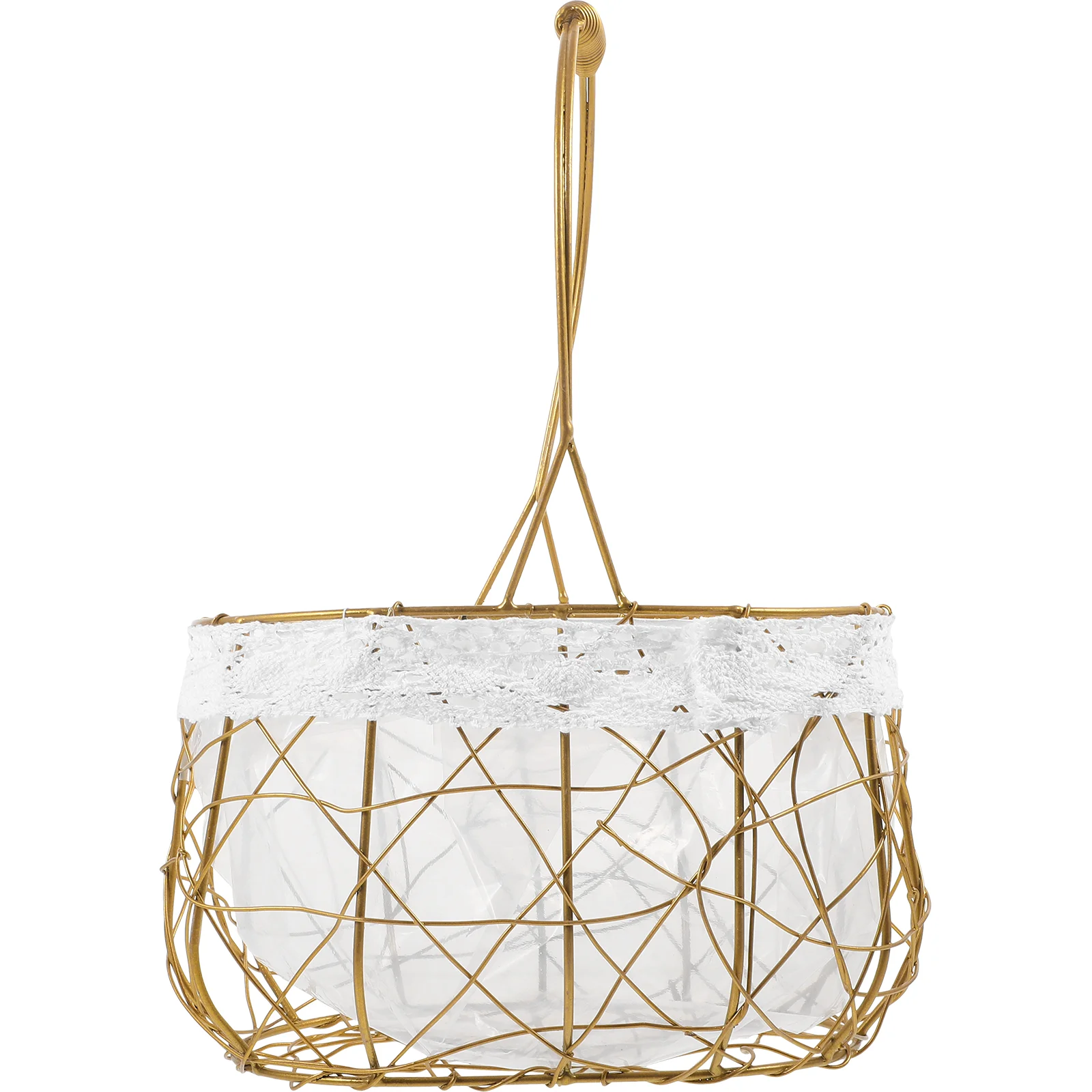 

Metal Filament Basket Handle Convenient Petal Storage Household Multi-function Plastic Bride