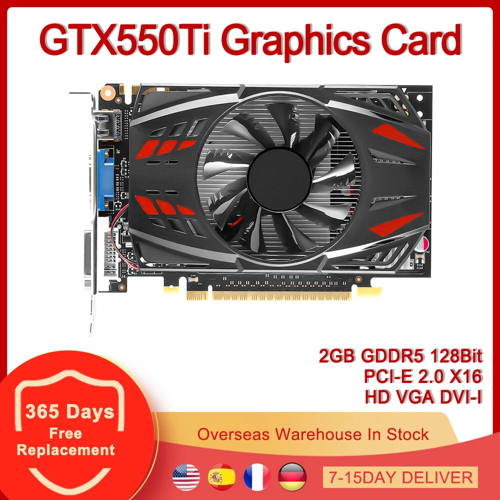 GTX550Ti видеокарта PCI-E 2 0 X16 ГБ GDDR5 128 бит HD VGA DVI-I видеокарты для NVIDIA GeForce GTX 550Ti 2G |