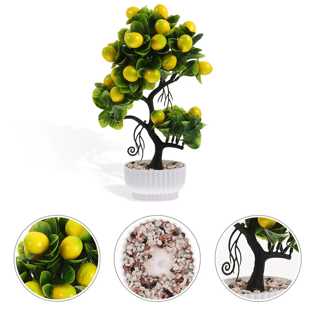 

Hawaii Fake Green Decors Desktop Adornments Lemon Tree Artificial Ornaments