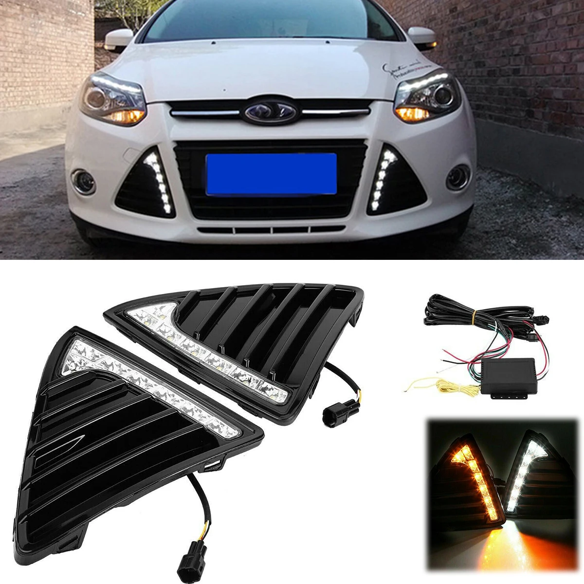 

Дневные хосветодиодный вые огни для Ford Focus 3 MK3, 2012, 2013, 2014, 2 шт.