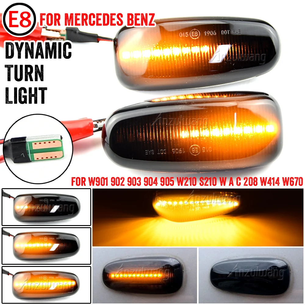 

2x LED Side Marker lamp Turn signal Repeater light For Mercedes benz Sprinter W901 902 903 904 905 W210 S210 W A C 208 W414 W670