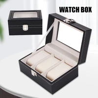 pu leather watch box display case organizer convenient storage dust proof bangle bracelet box for men women display organizer