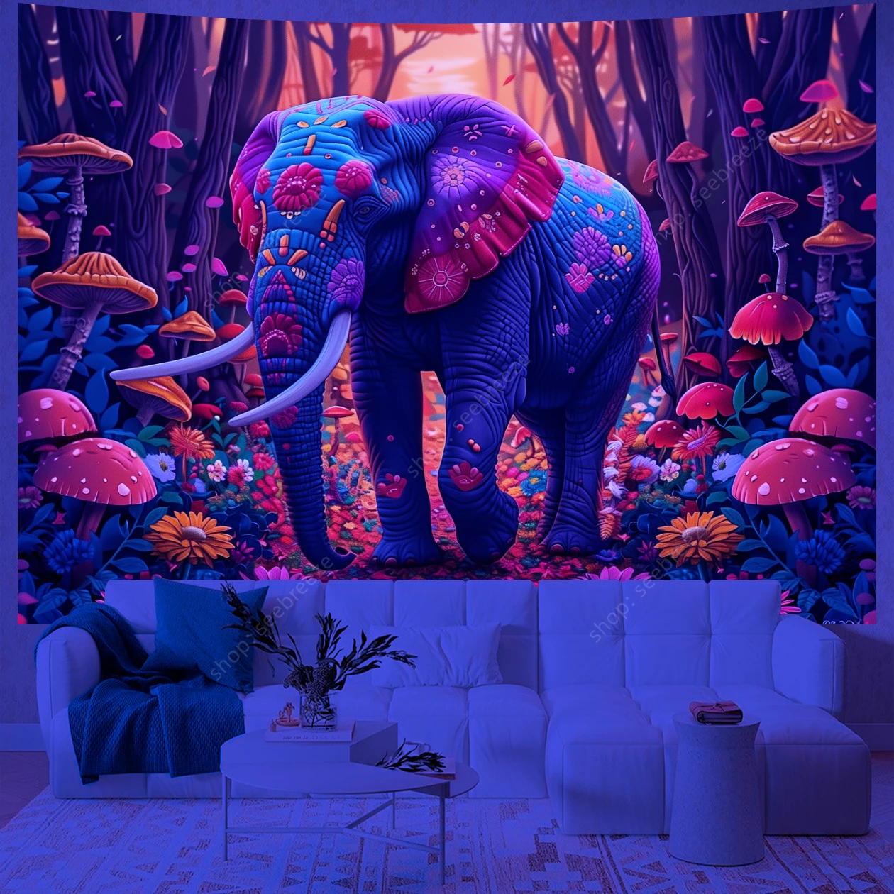 Декоративный настенный гобелен в виде слона