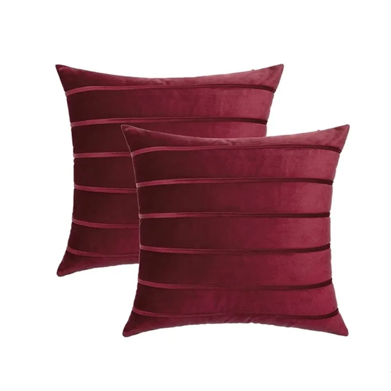 

Inyahome Set of 2 Decorative Velvet Throw Pillow Covers Boho Stripe Cushion Covers for Couch Bed Sofa Farmhouse Style Pillowcase