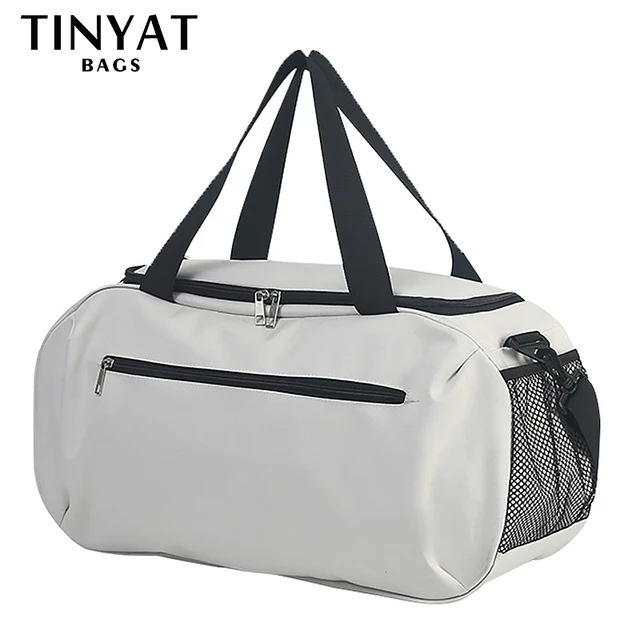 TINYAT Men Travel Bags Pouch Large Capacity Sports Gym Weekend Golf Bag Fashion Zipper Women Luggage Handbags New Crossbody Bag 1