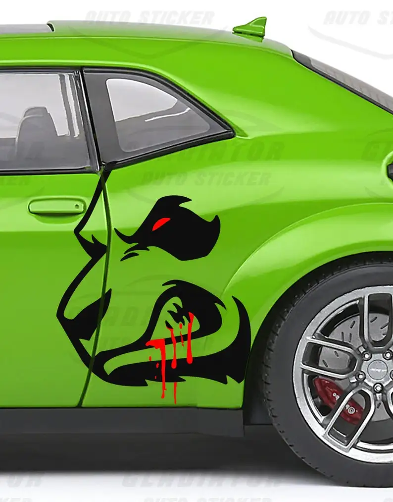 

Angry Panda Head Growling Art Grunge Design Tribal Door Bed Side Pickup Vehicle Truck Vinyl Graphic Decal Sticker