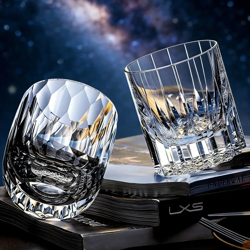 Фото Роскошный стакан для виски Starlight из кристалла K9, ручная резьба в стиле Эдо, подарочный коктейльный бокал премиум-класса. №1