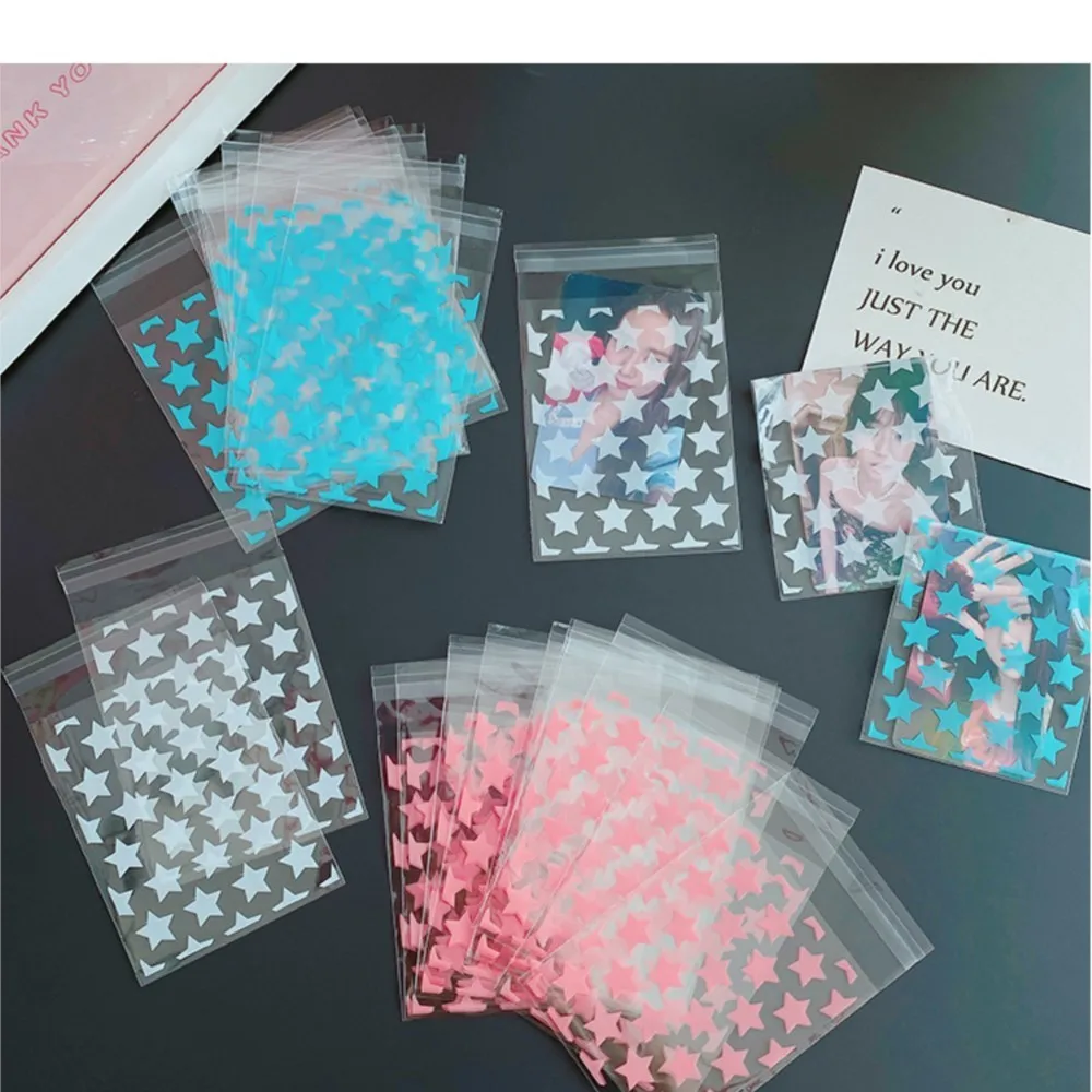 50/100 шт. прозрачная самоклеящаяся сумка для украшений