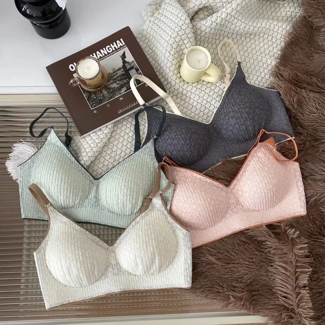 Высококачественный мягкий романтичный кружевной цельный бюстгальтер на