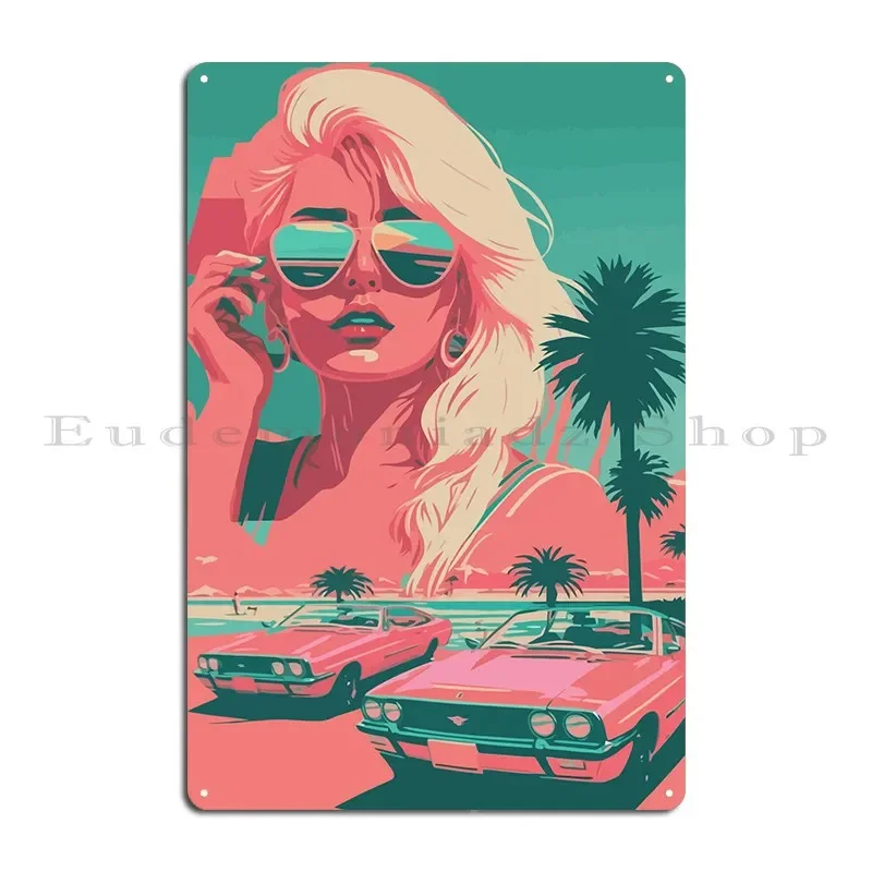 Металлическая табличка для дома Travel Girl Beach