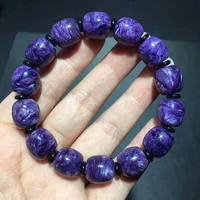 genuine natural purple charoite gemstone bracelet russia 11 3x11 7mm charm barrel beads fashion stone for women men aaaaa