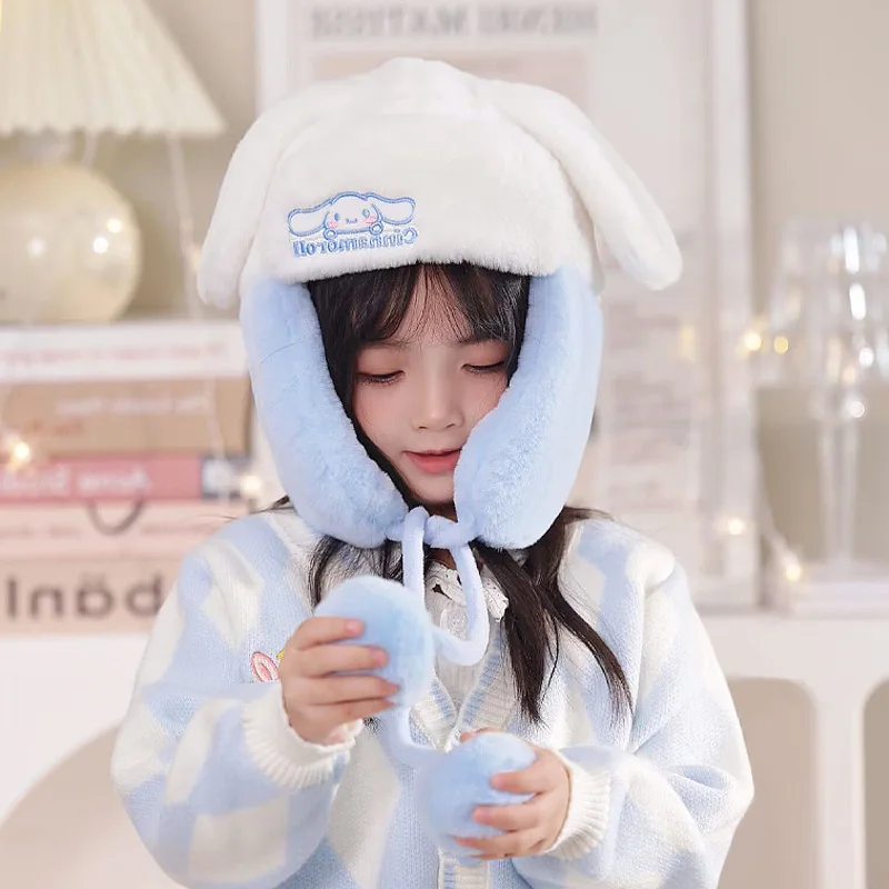 Детская шапка My Melody Kuromi Sanrios Cinnamoroll с героями мультфильмов сохраняющая тепло