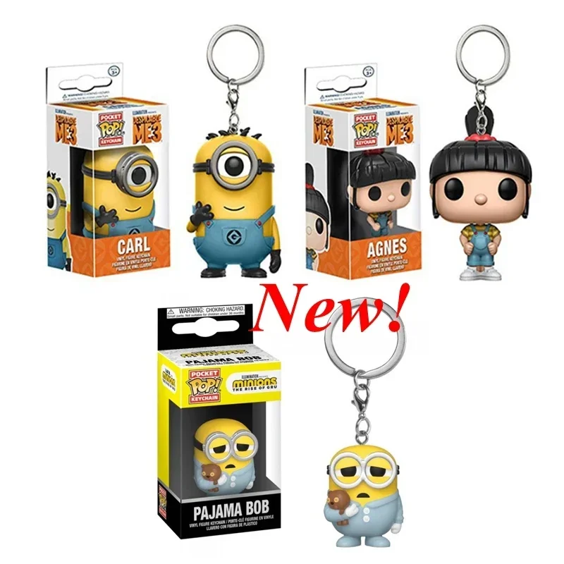 Карманный брелок Funko Minions DESPICABLE ME Carl Agnes Pajama BOB Виниловая фигурка Brinquedos Коллекция