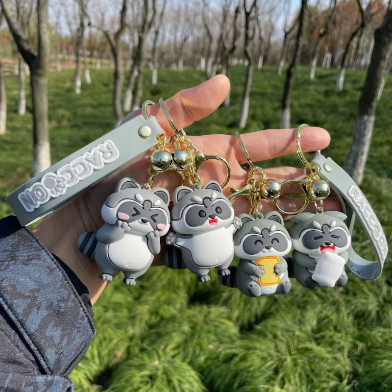 Изящный креативный мультяшный енот, милая дружественная Бриллиантовая цепочка, сумка, Маленькая подвеска, аксессуары, украшение, подарок, оптовая продажа