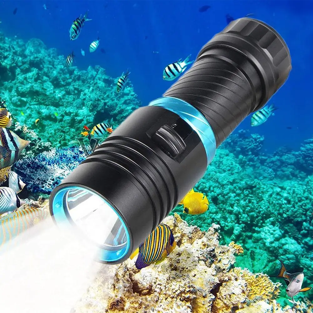 

XHP50 Ultra Bright IP8 Waterproof LED Diving Flashlight Underwater 50m Dive Fill Light Outdoor Lighting Camping Torch No Battery