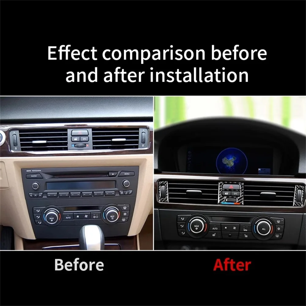 

Автомобильные аксессуары для BMW E90, E92, E93 2005-2012, 5 шт., наклейки из углеродного волокна, автомобильный Кондиционер, вентиляционная рама, отделк...