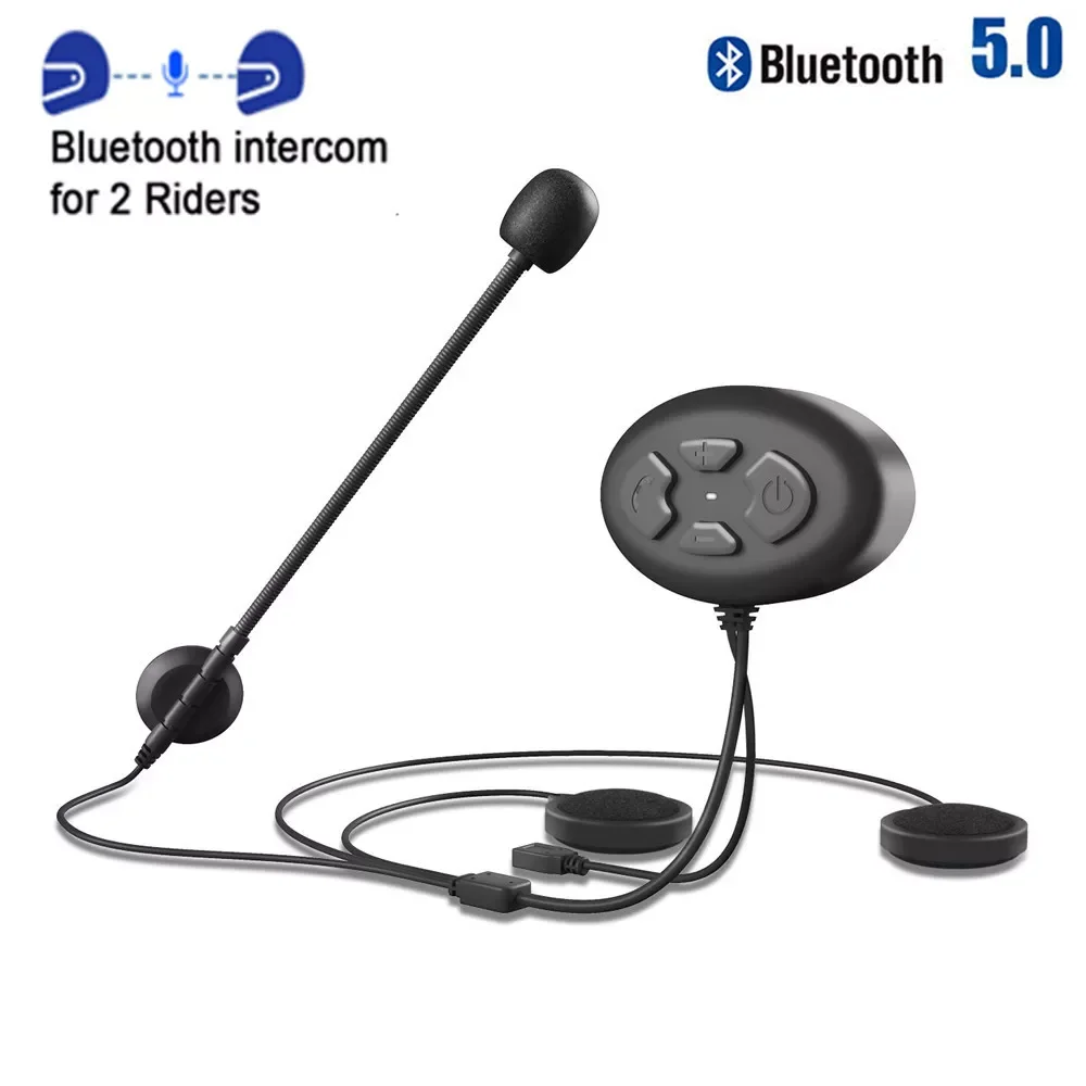 

For 2 Riders Helmet Intercom Motorcycle Bluetooth 5.0 Headsets Intercomunicador with Fm Radio Wireless Walkie Talkie Interphone