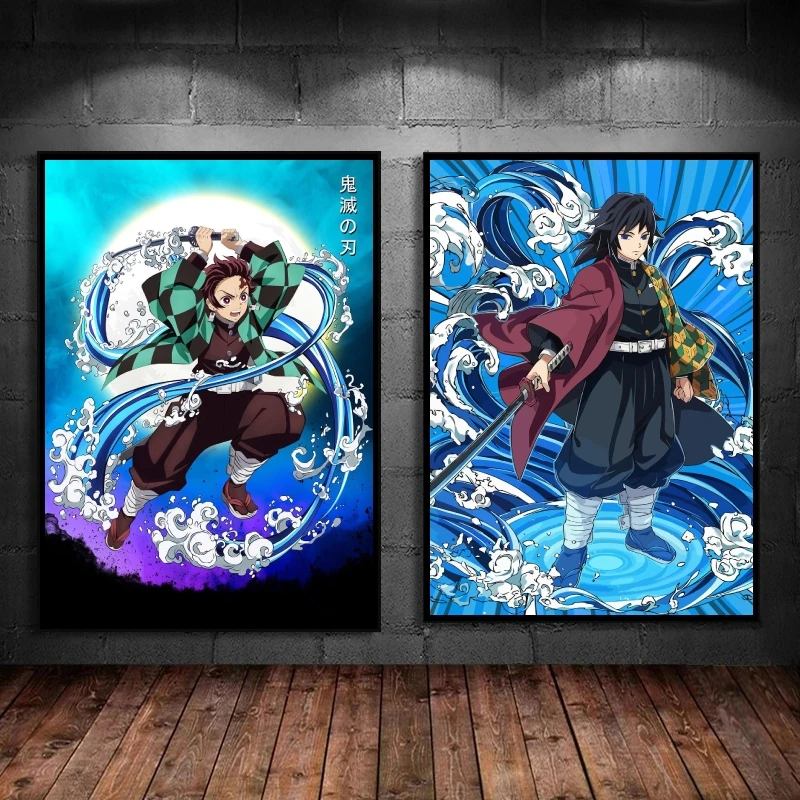 

Canvas Art Walls Painting Demon Slayer Kamado Tanjirou Comics Pictures Decorative Living Room Friends Gifts Poster Home Hanging