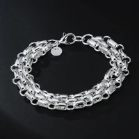 jewelrytop charm 925 silver classic bracelets for women man fashion designer party wedding jewelry holiday gifts 8inches