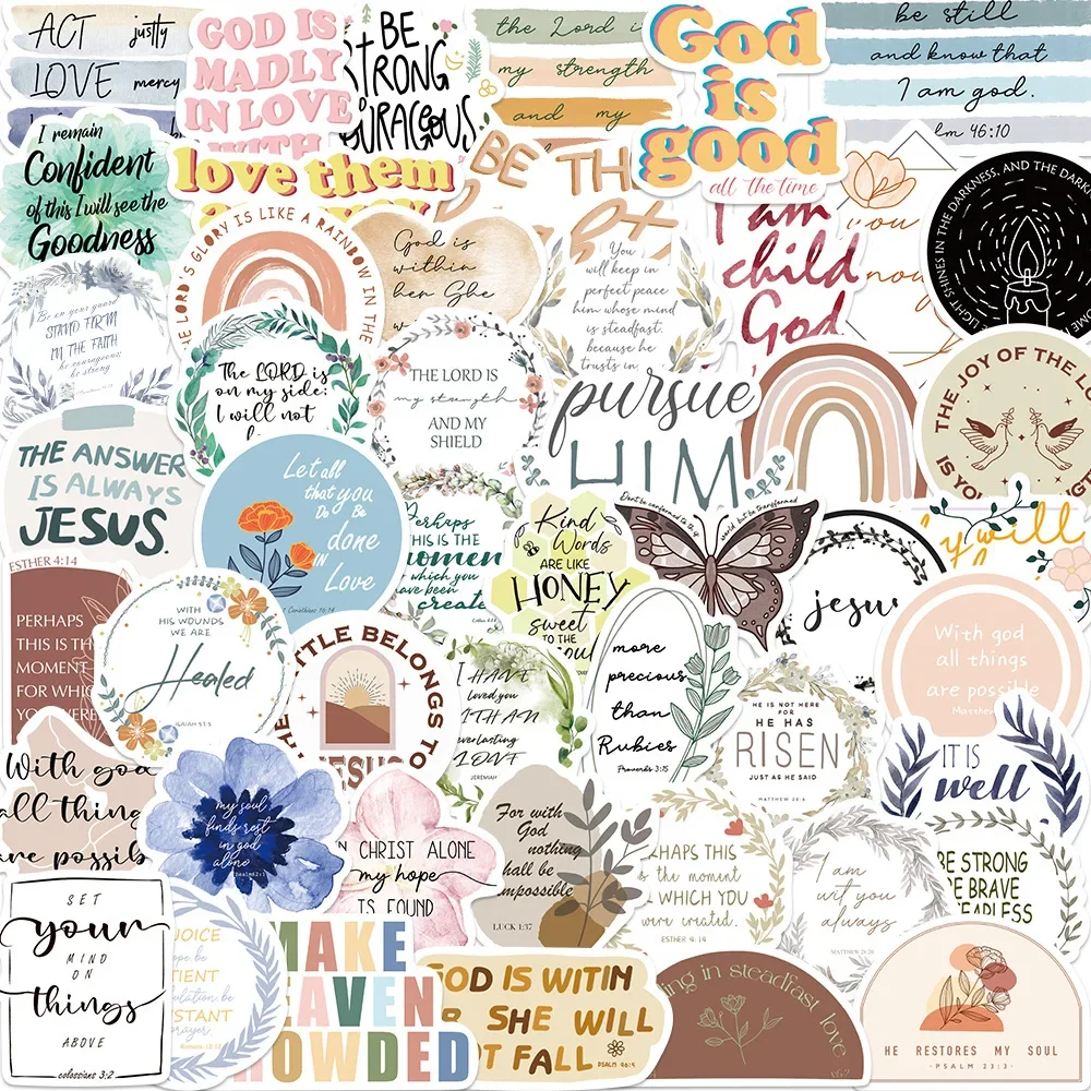 10/30/50 шт. библейская фраза водостойкая наклейка в стиле граффити эстетическая