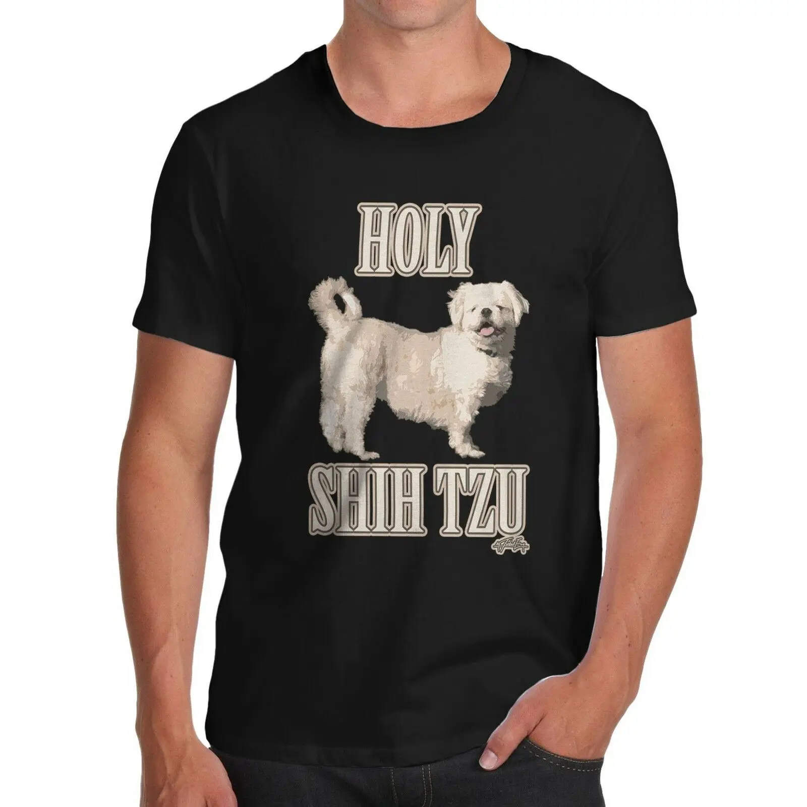 

Holy Shih Tzu Funny Dog Lovers Mens T-Shirt. Summer 100% Cotton Short Sleeve O-Neck Unisex T Shirt New S-3XL
