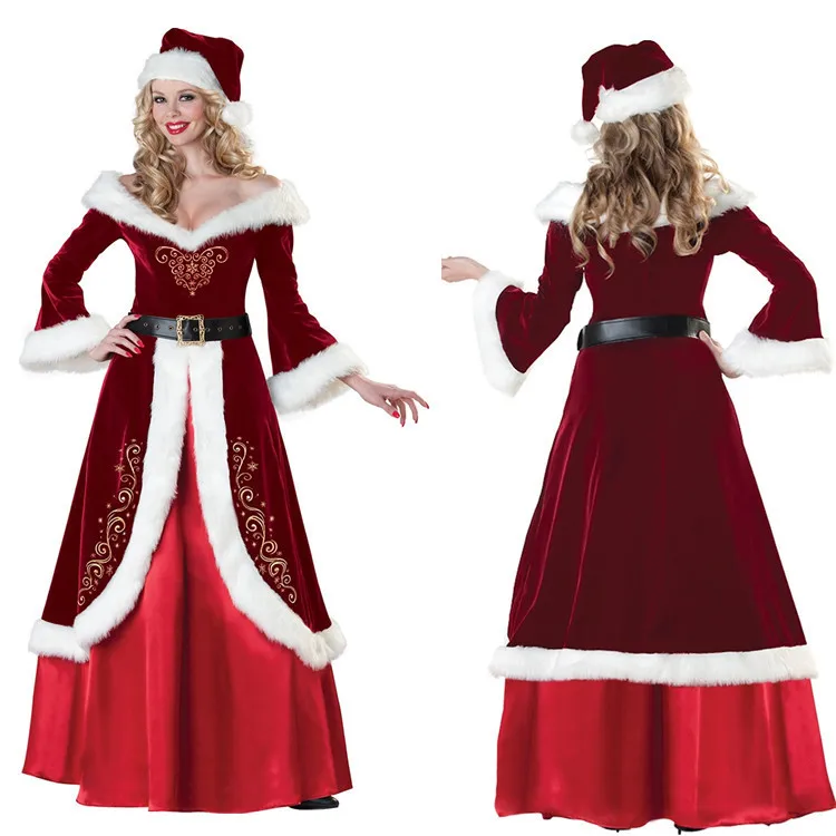 

Christmas Costume Santa Claus Women Dress Performance Clothing