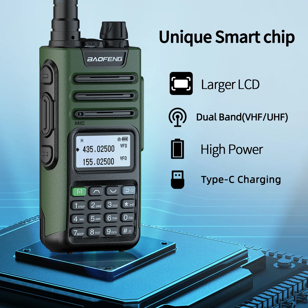 Портативная рация BAOFENG UV13 Pro V1 V2 10 Вт Мощное зарядное устройство Type-C