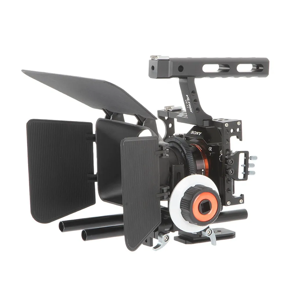 

VX-11 Video Rod Rig Camera Cage Camera Stabilizer & Follow Focus Matte Box For Sony A9 A6500 A7III A7R DSLR