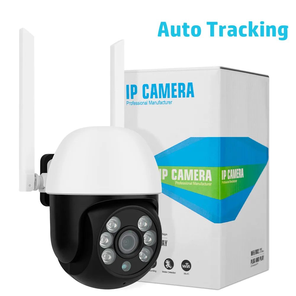 

PTZ WIFI IP-камера Аудио CCTV Наблюдение Открытый 3-кратный цифровой зум AI Обнаружение человека Ночь Полноцветный Беспроводной Водонепроницаемый ...
