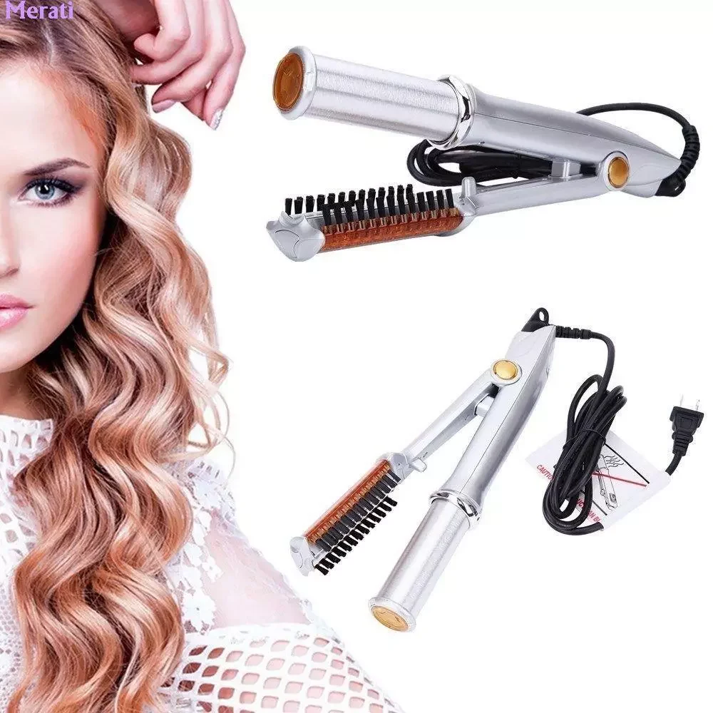 

NEW2023 Flat Iron Hair Straightener&Curler Max 2-Way Rotating Hair Curling Iron Hairbrush Smoothing Iron Curl Hair Styling